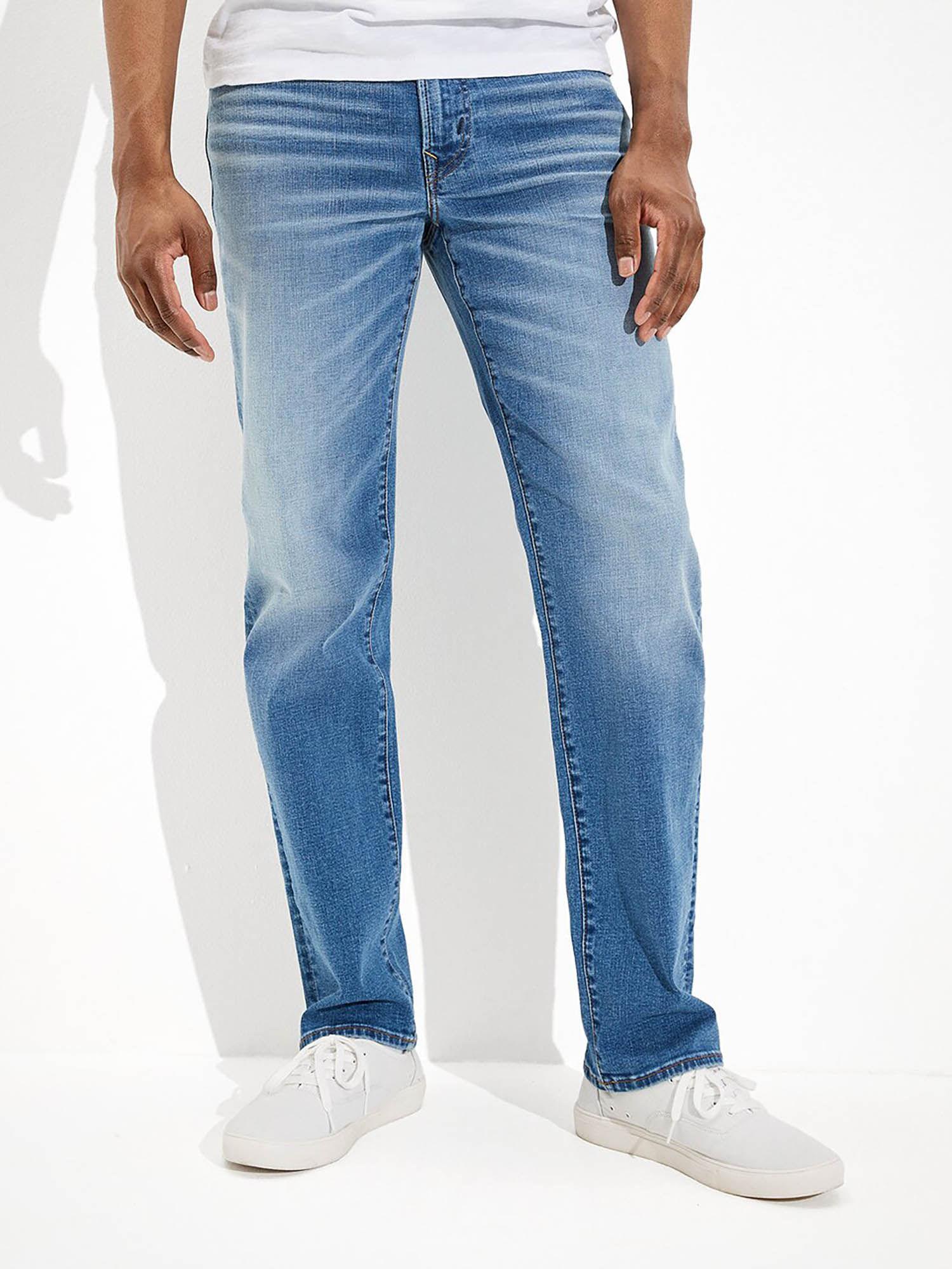 men blue air flex+ original straight jeans