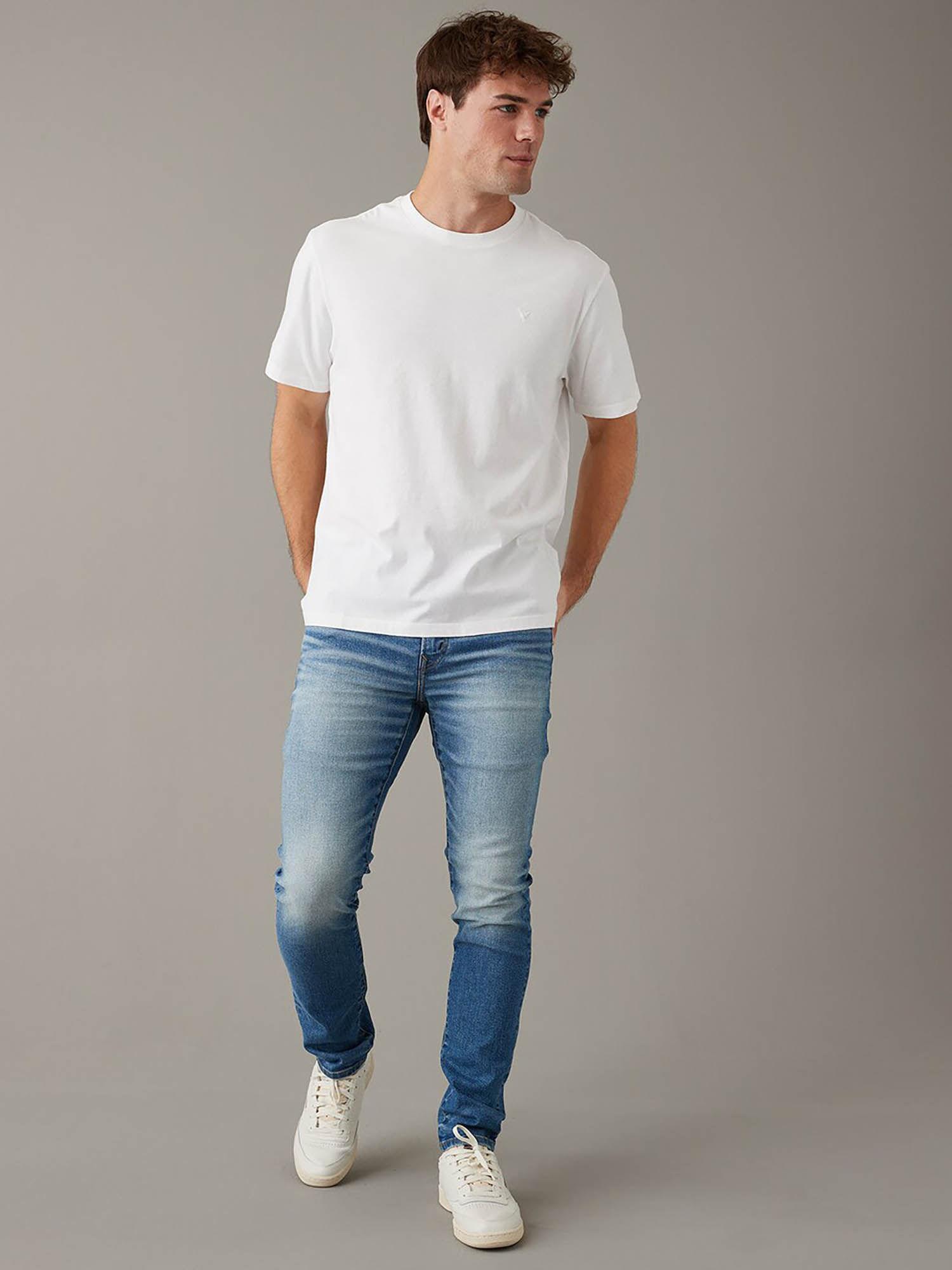 men blue air flex+ ultrasoft athletic skinny jeans