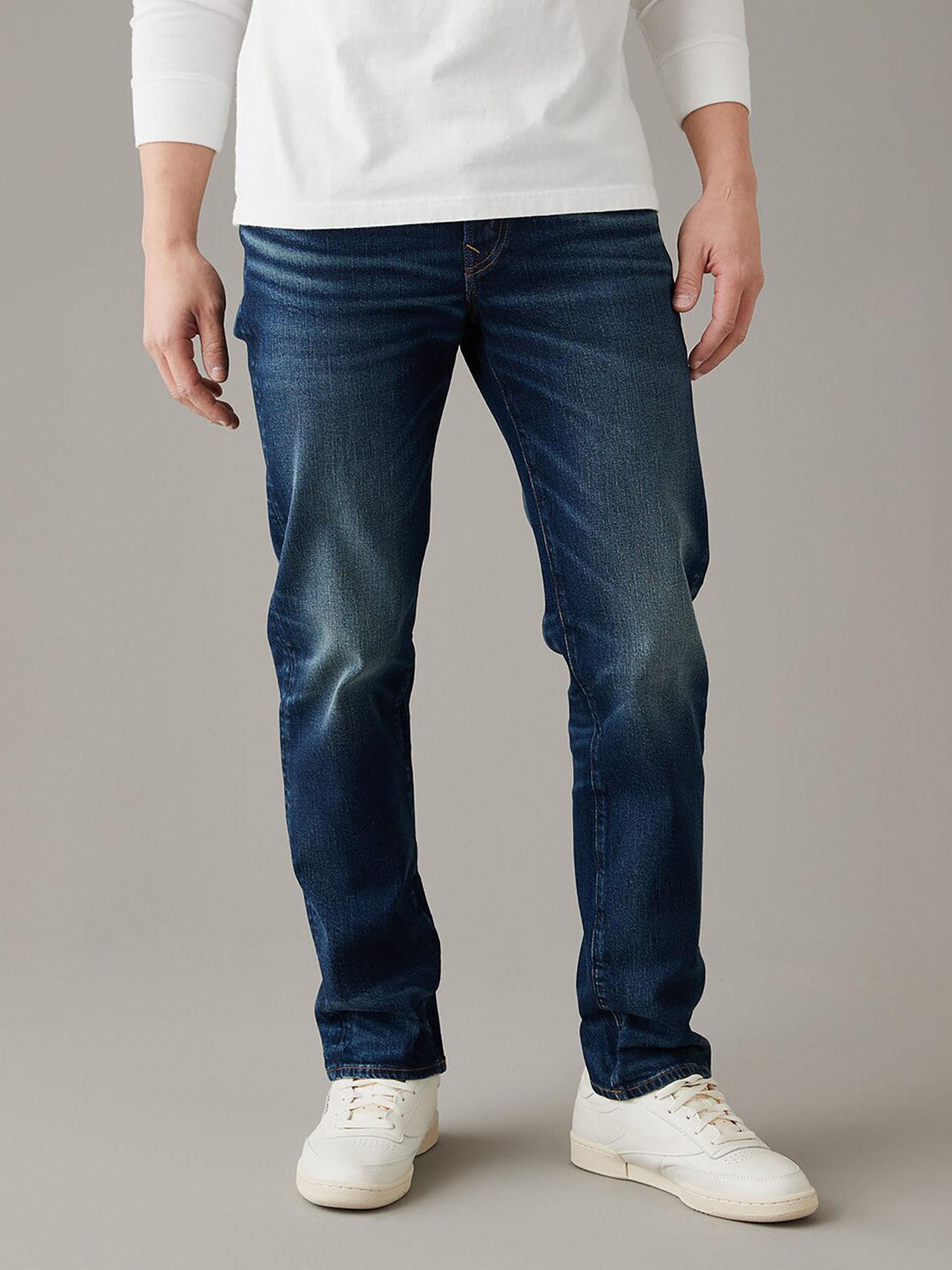 men blue air flex slim straight jean