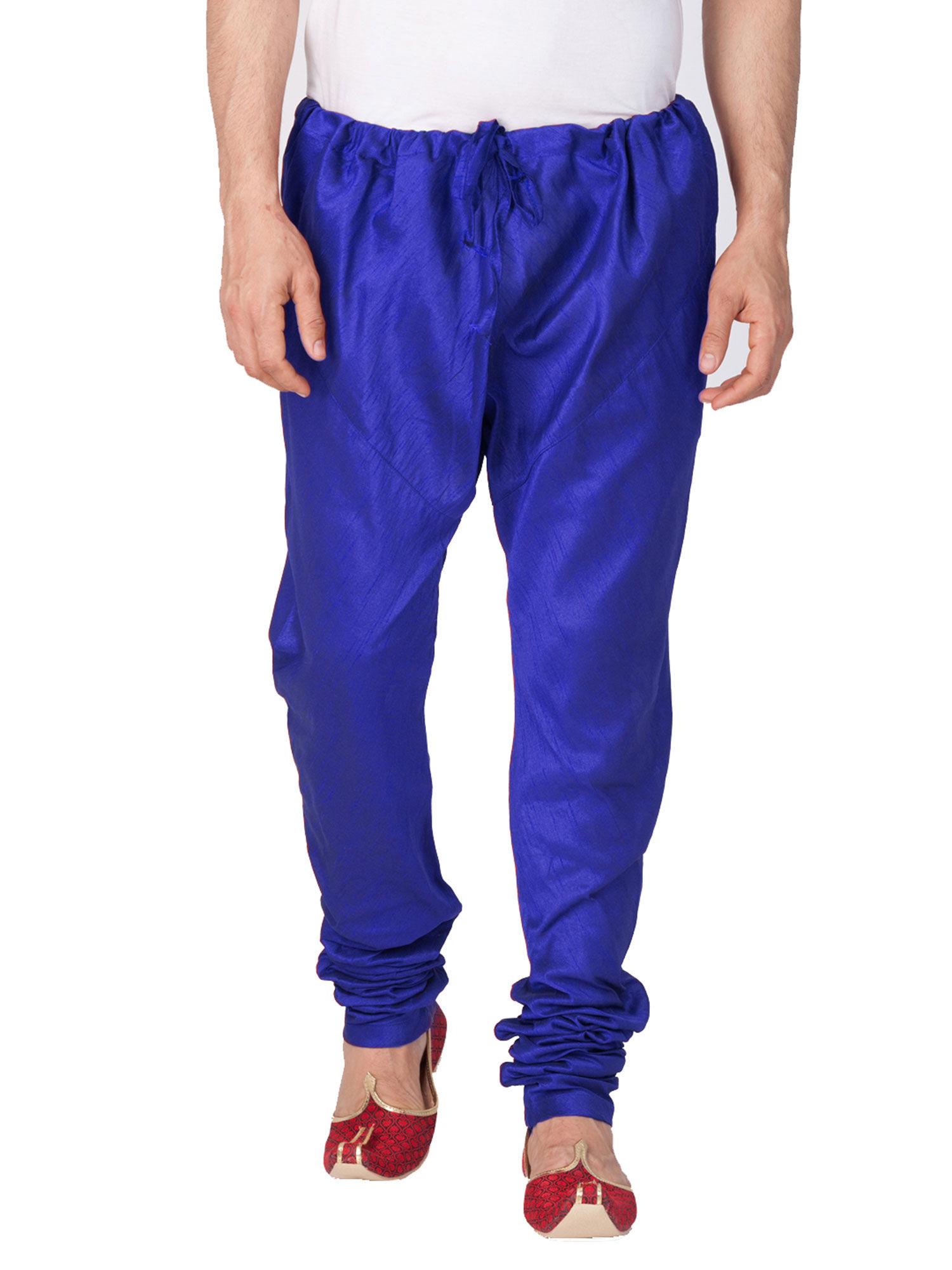 men blue cotton silk pyjama