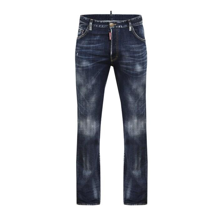 men blue flared-fit jeans with back canada patch
