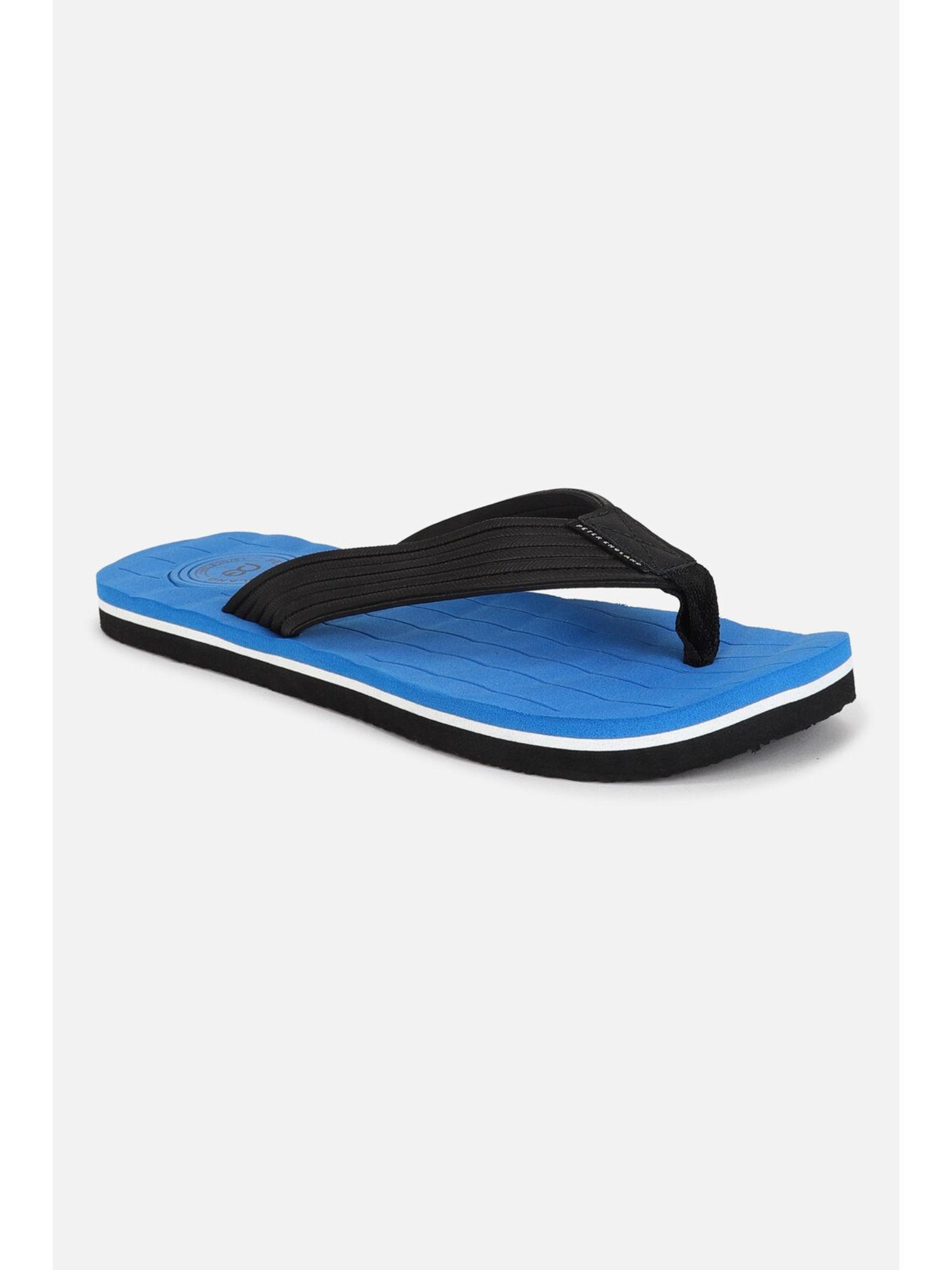 men blue flipflops