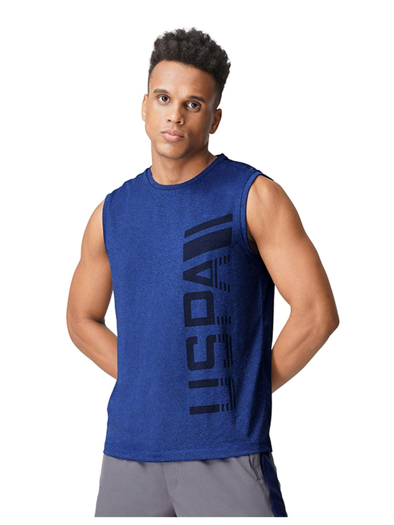 men blue i711 natural polyester vest