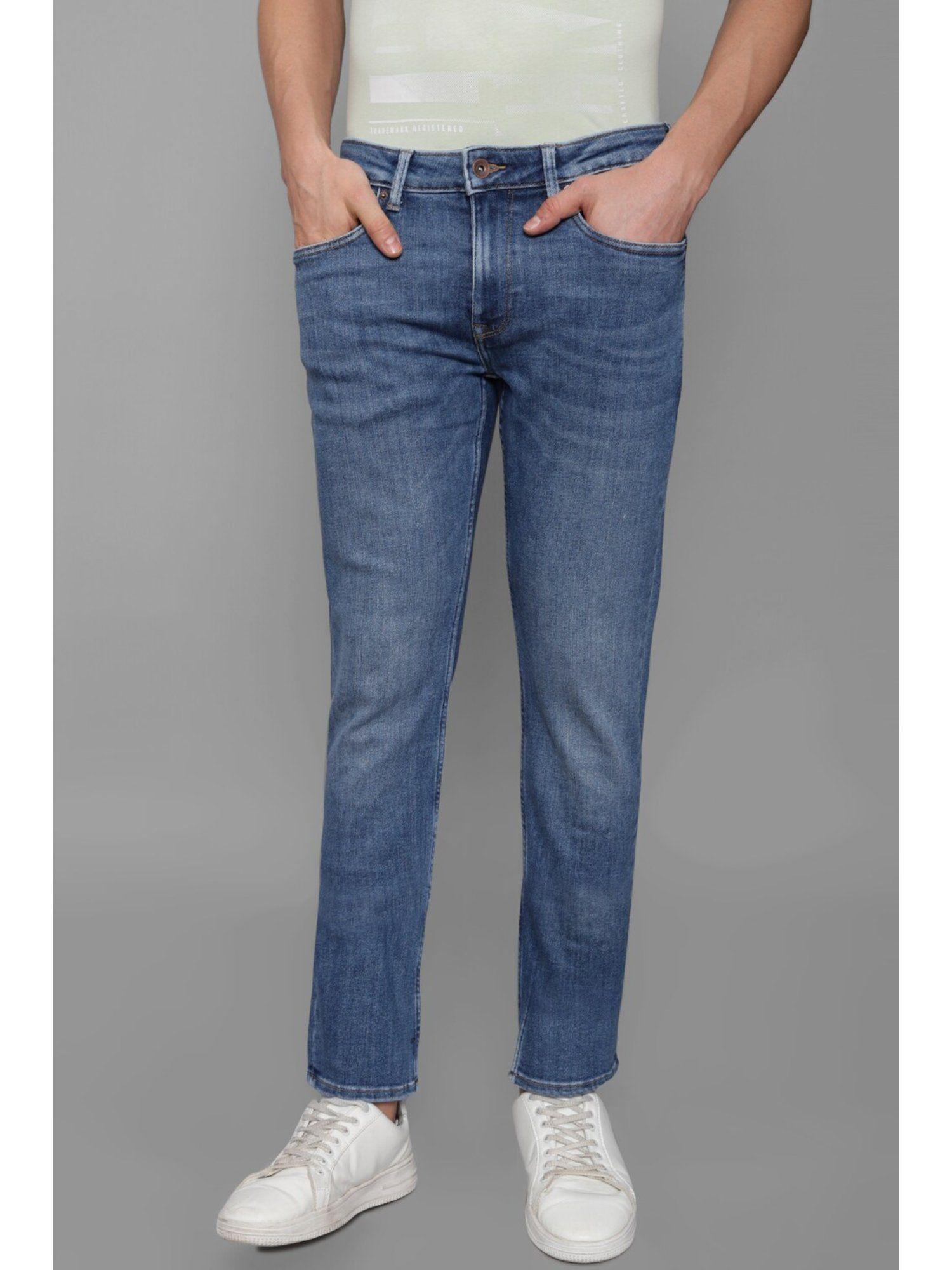 men blue mid slim fit jeans