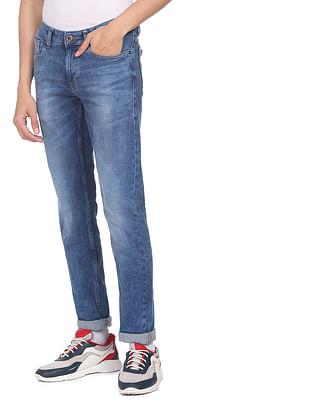 men blue narrow leg jackson skinny fit jeans