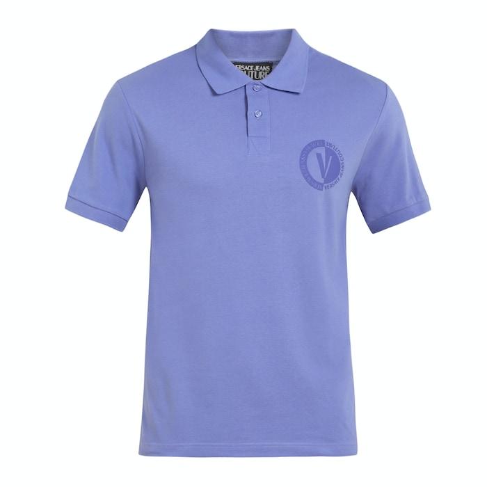 men blue new round emblem polo