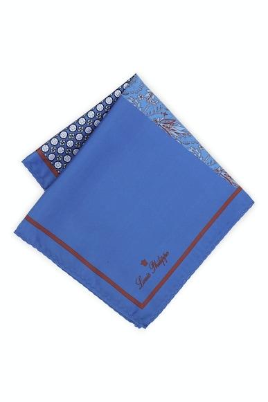 men blue print formal pocket square