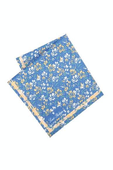 men blue print formal pocket square