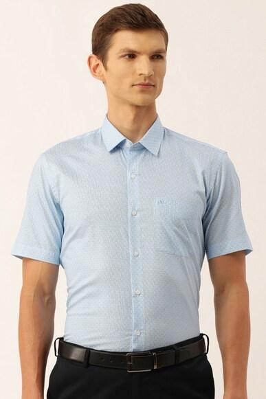 men blue regular fit formal half sleeves formal shirt