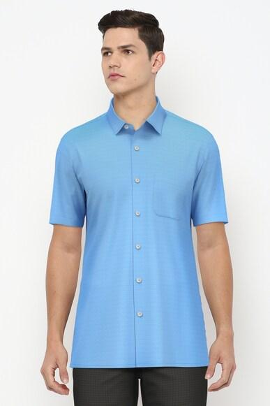 men blue regular fit formal shirts