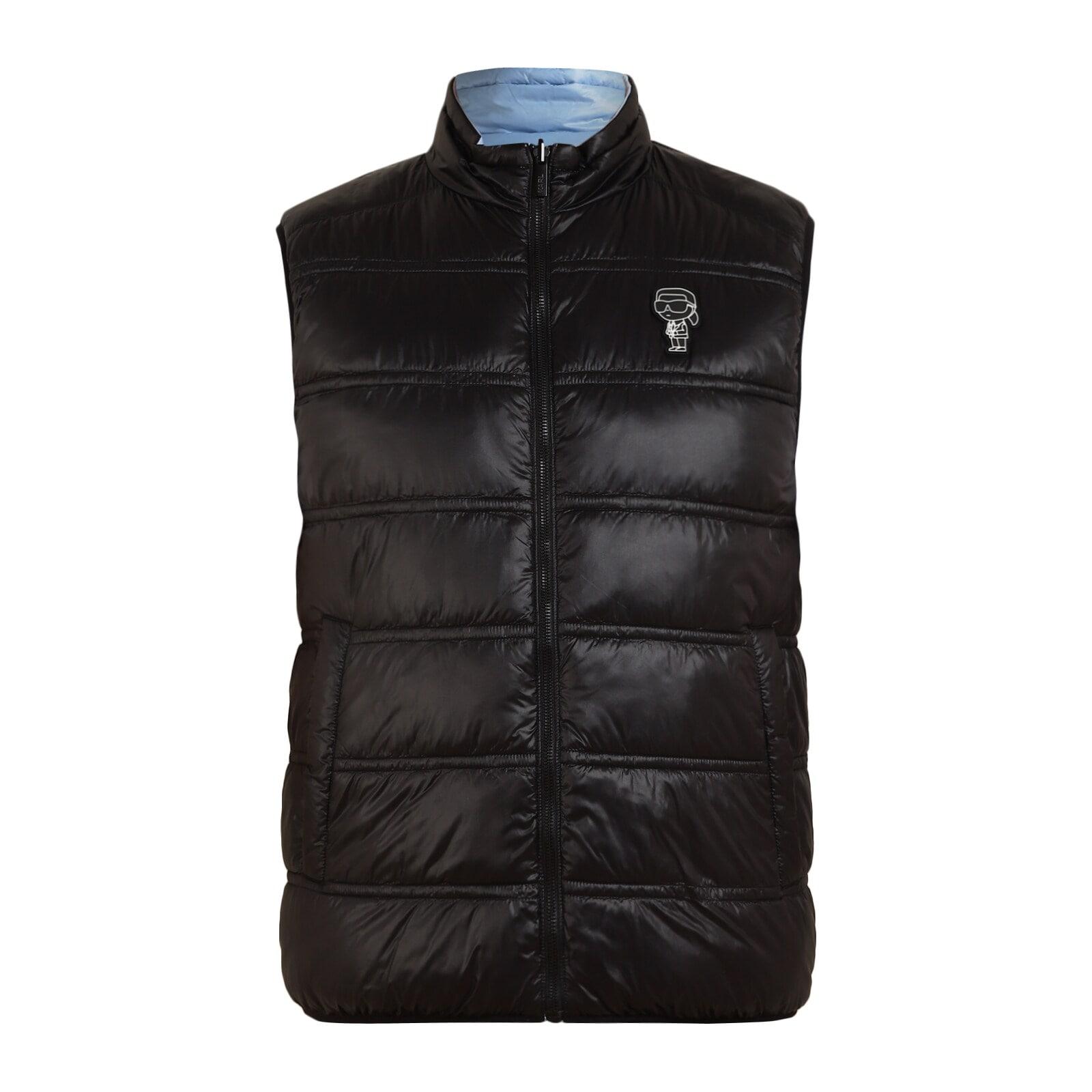 men blue reversible karl doll puffer gilet