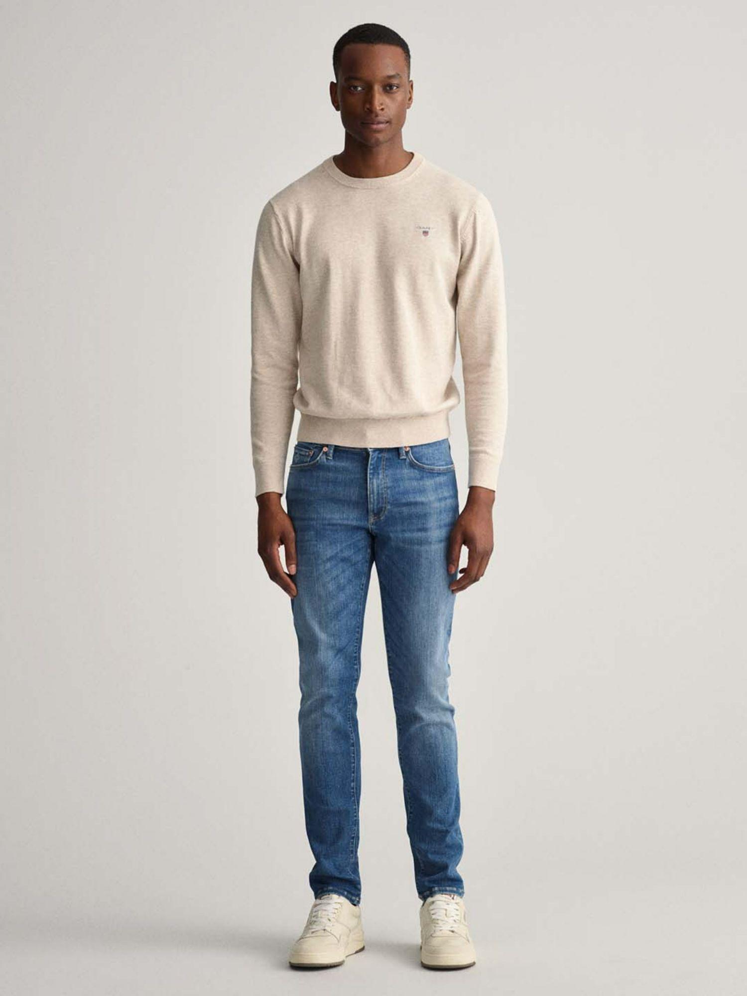 men blue self design slim fit jeans