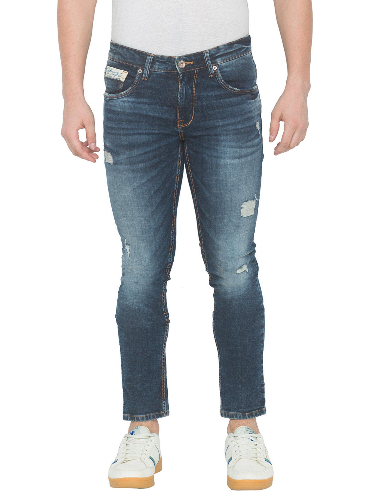 men blue skinny fit jeans