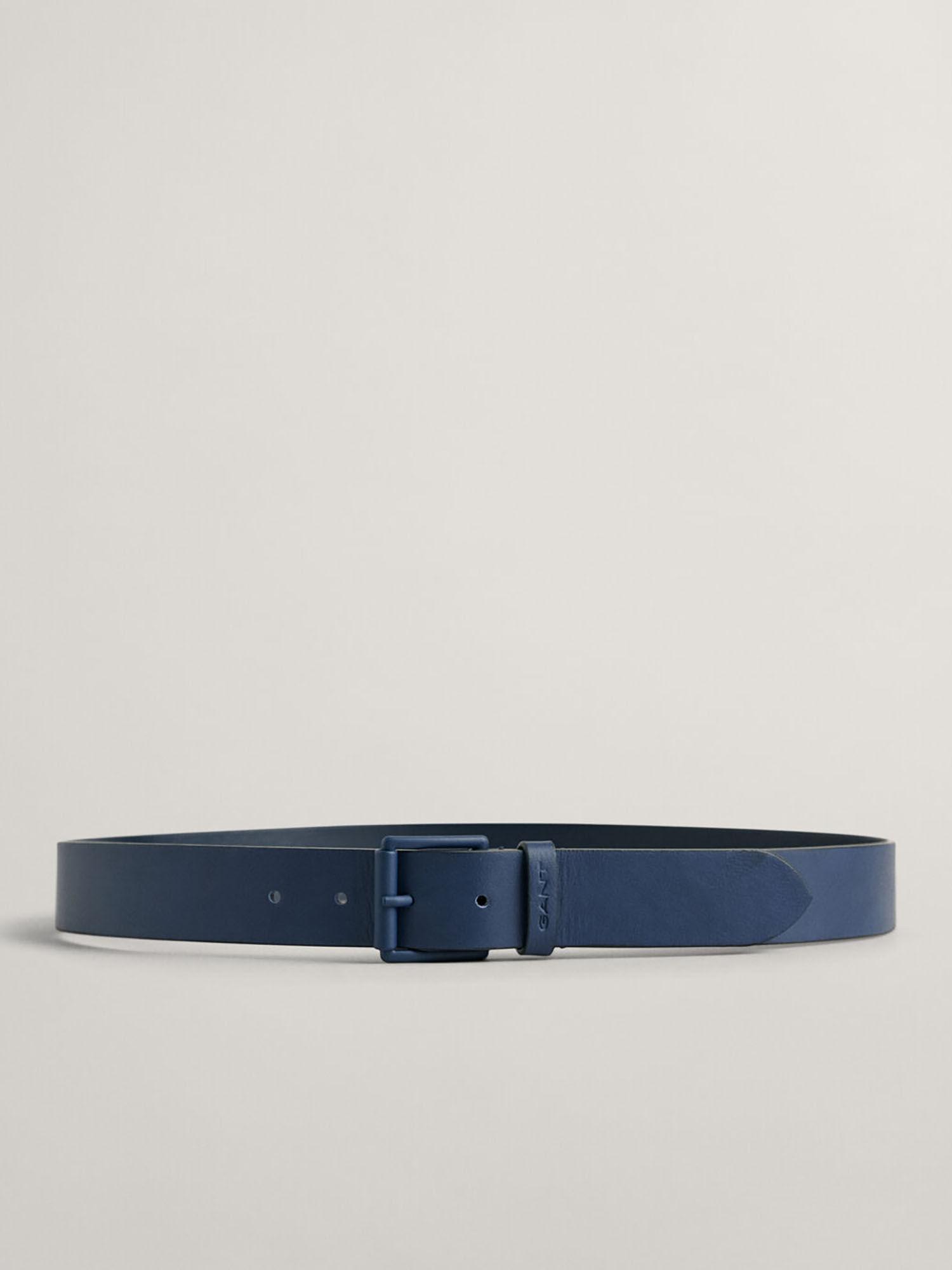men blue solid belt