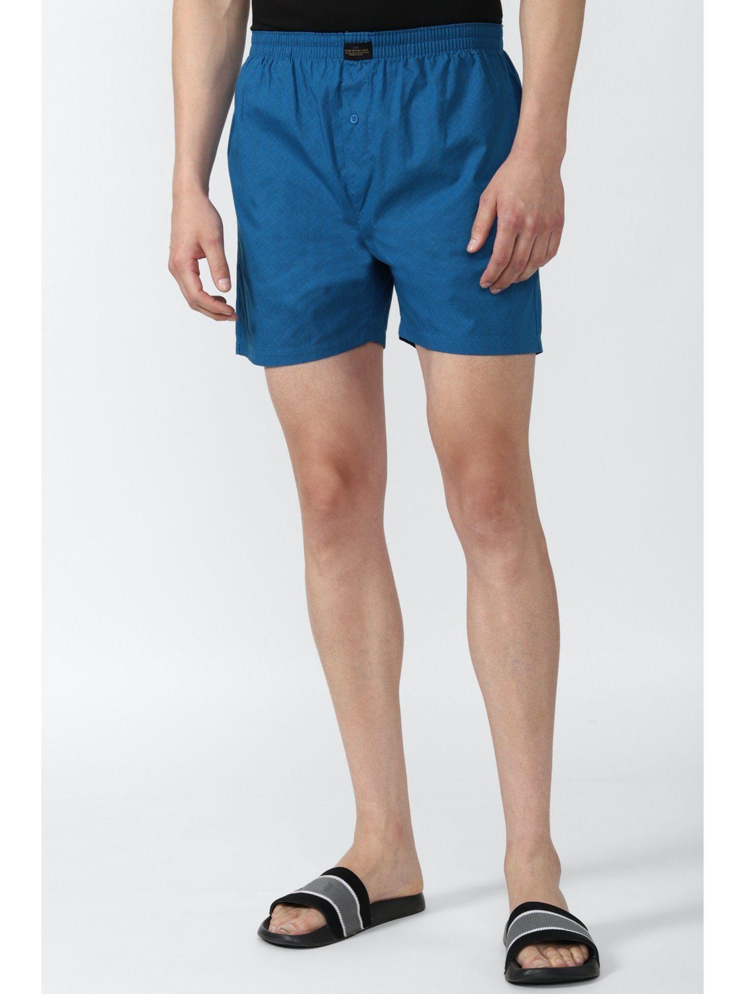 men blue solid boxer shorts