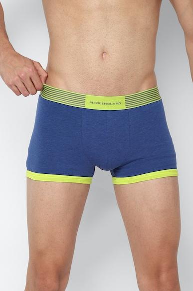 men blue solid trunk