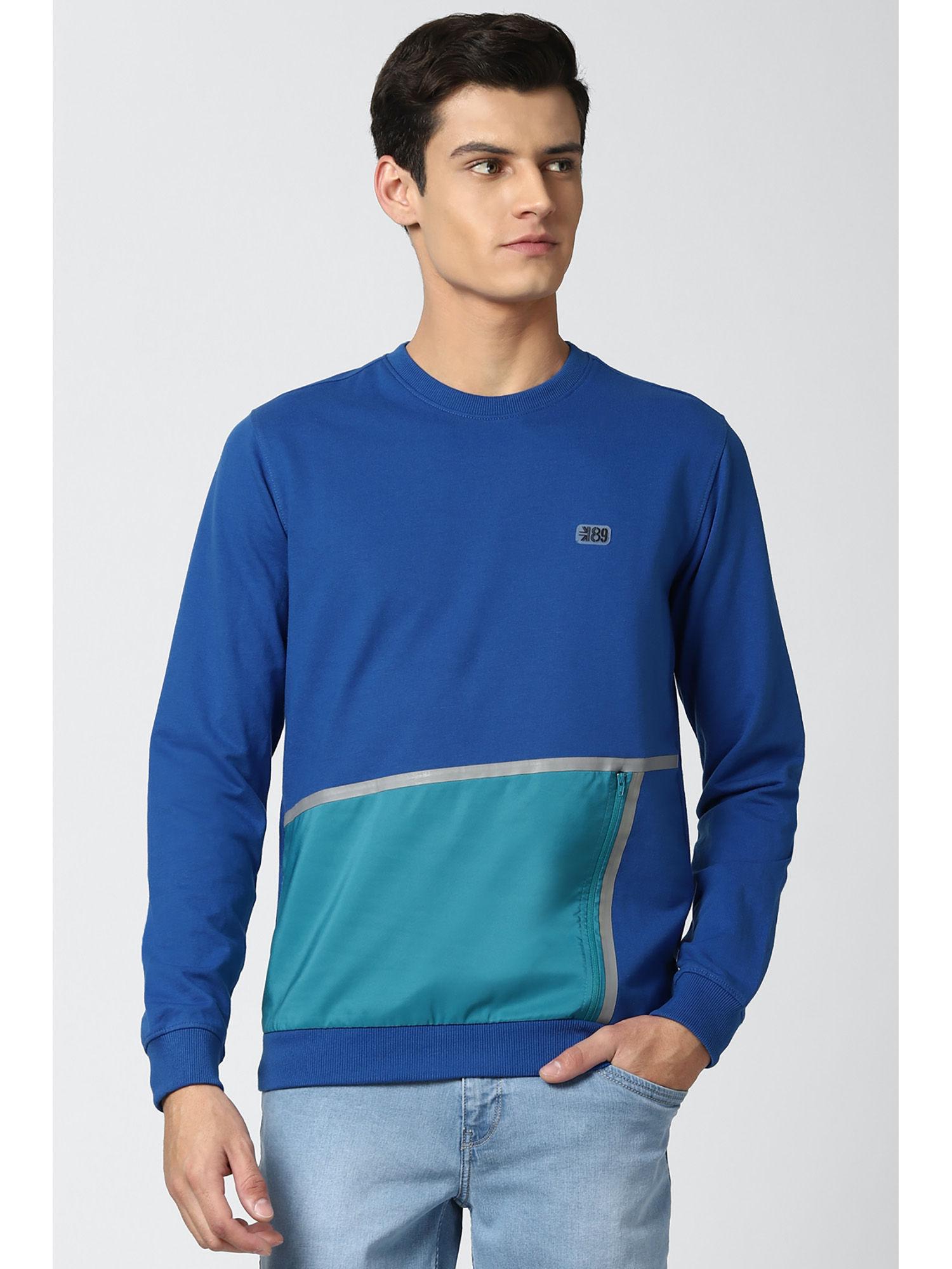 men blue sweatshirt