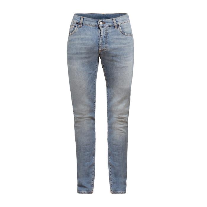 men blue tempera cross stone slim-fit jeans