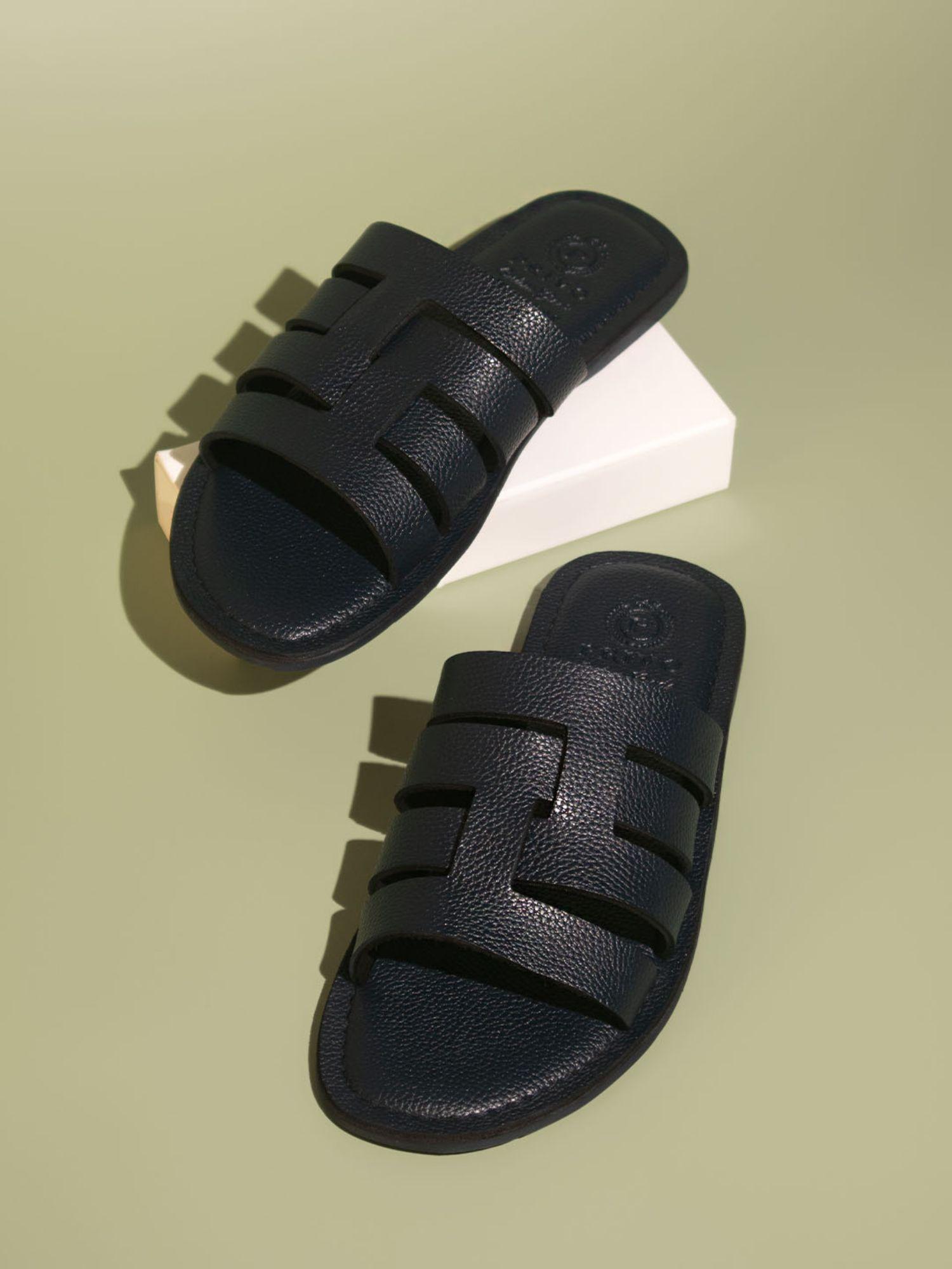 men blue velcro sandals