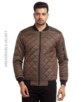 men bombers jacket with zip-front closure