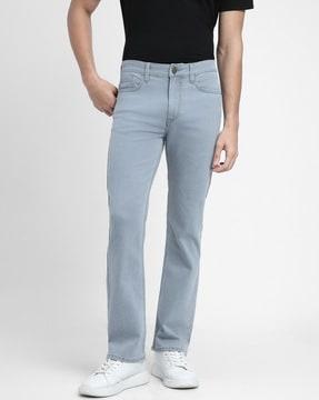 men bootcut fit jeans with 5-pocket styling