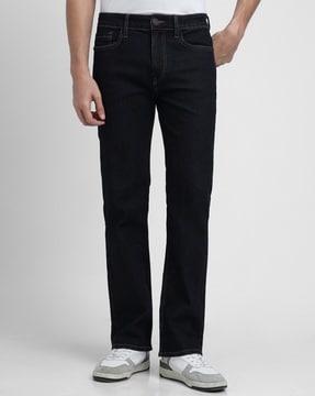 men bootcut jeans with 5-pocket styling