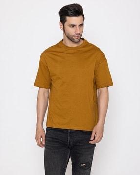 men boxy fit crew-neck t-shirt