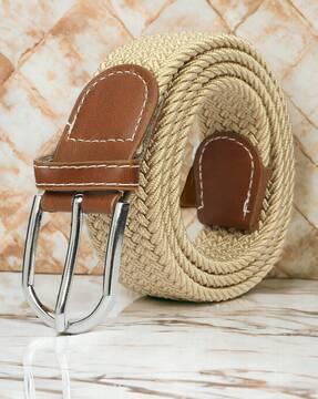 men braided belt with tang buckle closure