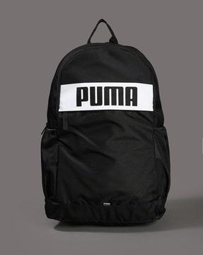 men brand print backpack with adjustable straps