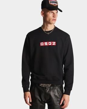 men brand print cotton regular fit sweatshirt