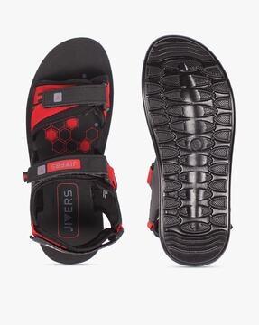 men brand print dual-strap sandals