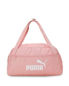 men brand print duffel bag