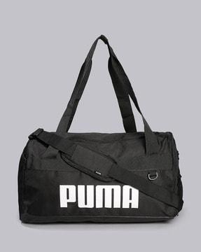 men brand print duffel bag