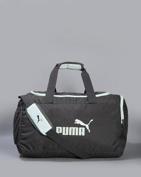 men brand print duffle bag