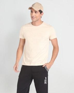 men brand print extra slim fit crew-neck t-shirt