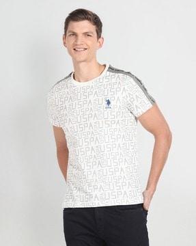 men brand print extra slim fit crew-neck t-shirt