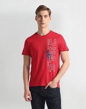 men brand print extra slim fit crew-neck t-shirt