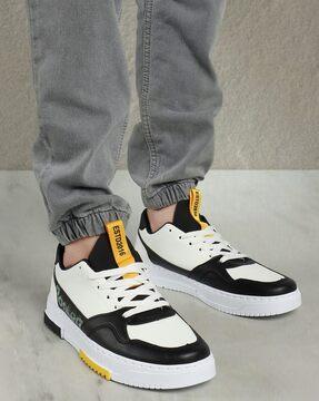 men brand print lace-up sneakers