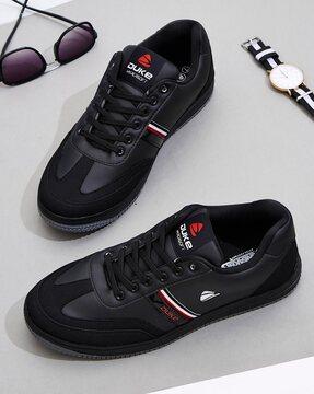 men brand print lace-up sneakers