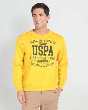 men brand print regular fit sweatshirt