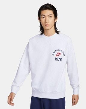 men brand print regular fit sweatshirt