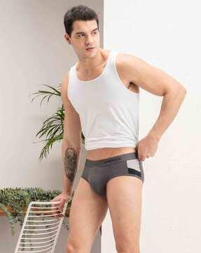 men briefs with logo waistband