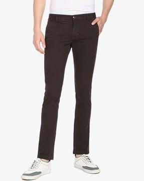 men bronson slim fit flat-front trousers