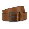 men brown 3.5cm silver pin buckle matte-finish leather belt