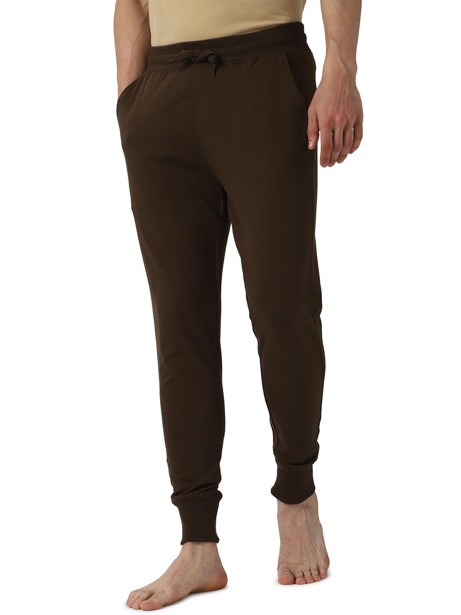 men brown casual joggers