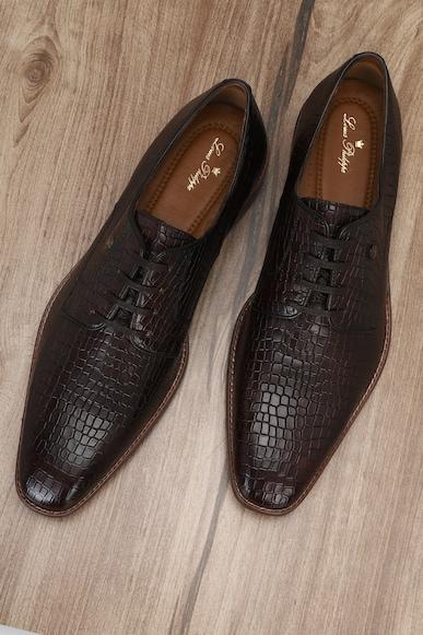 men brown derby formal shoes