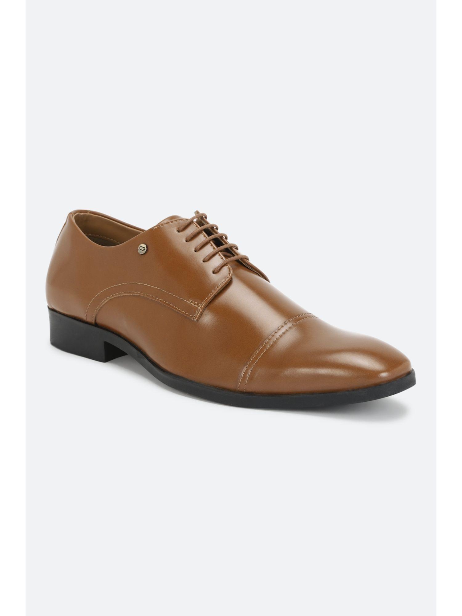 men brown formal shoes