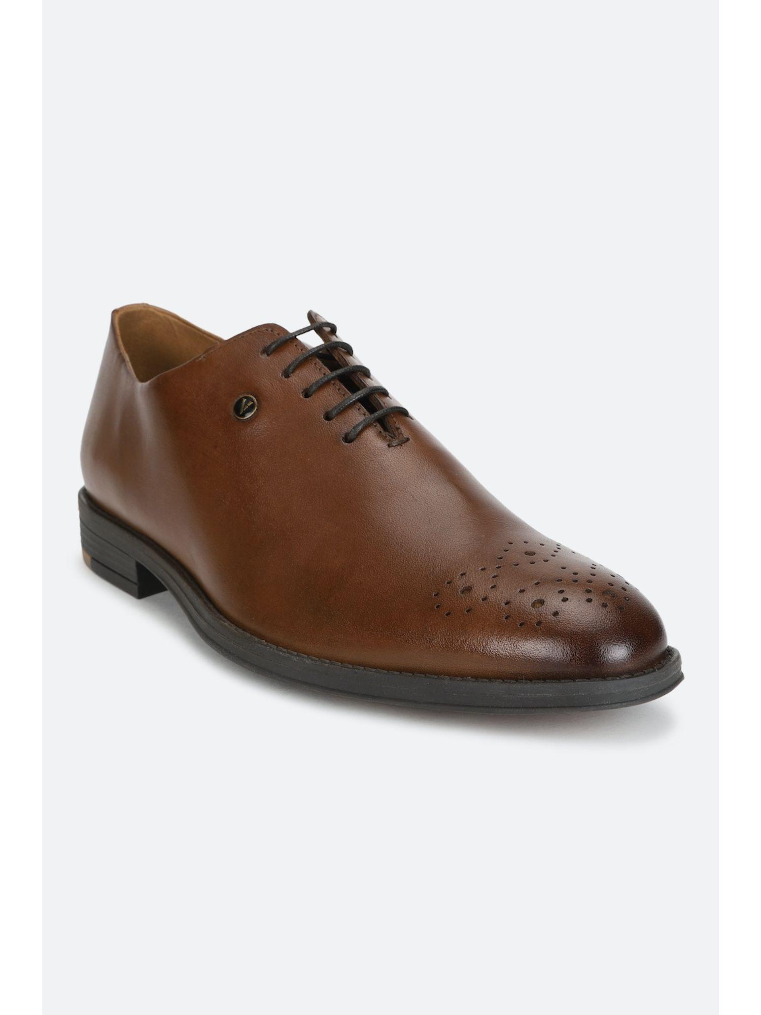 men brown formal shoes