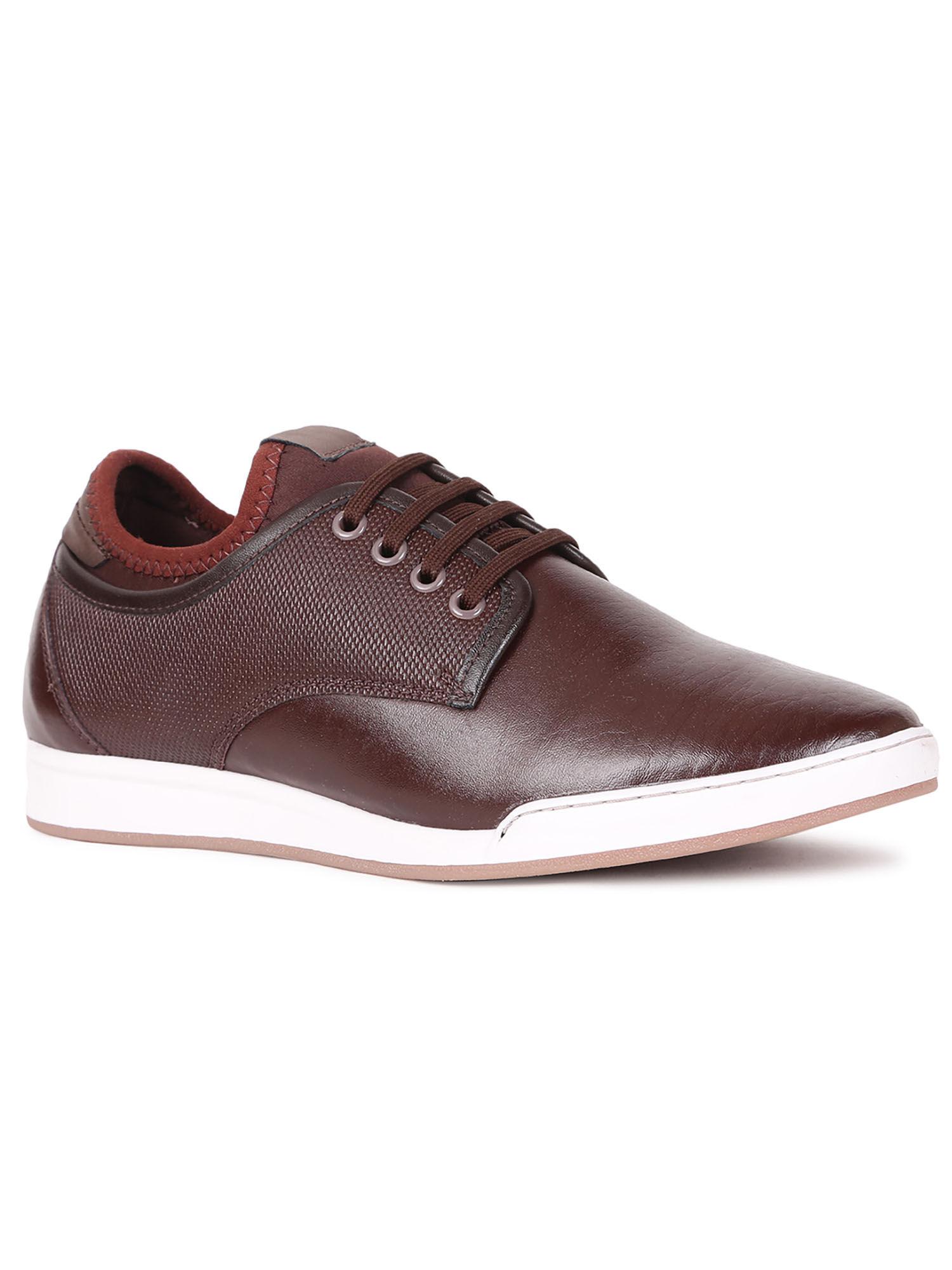 men brown lace-up casual shoes