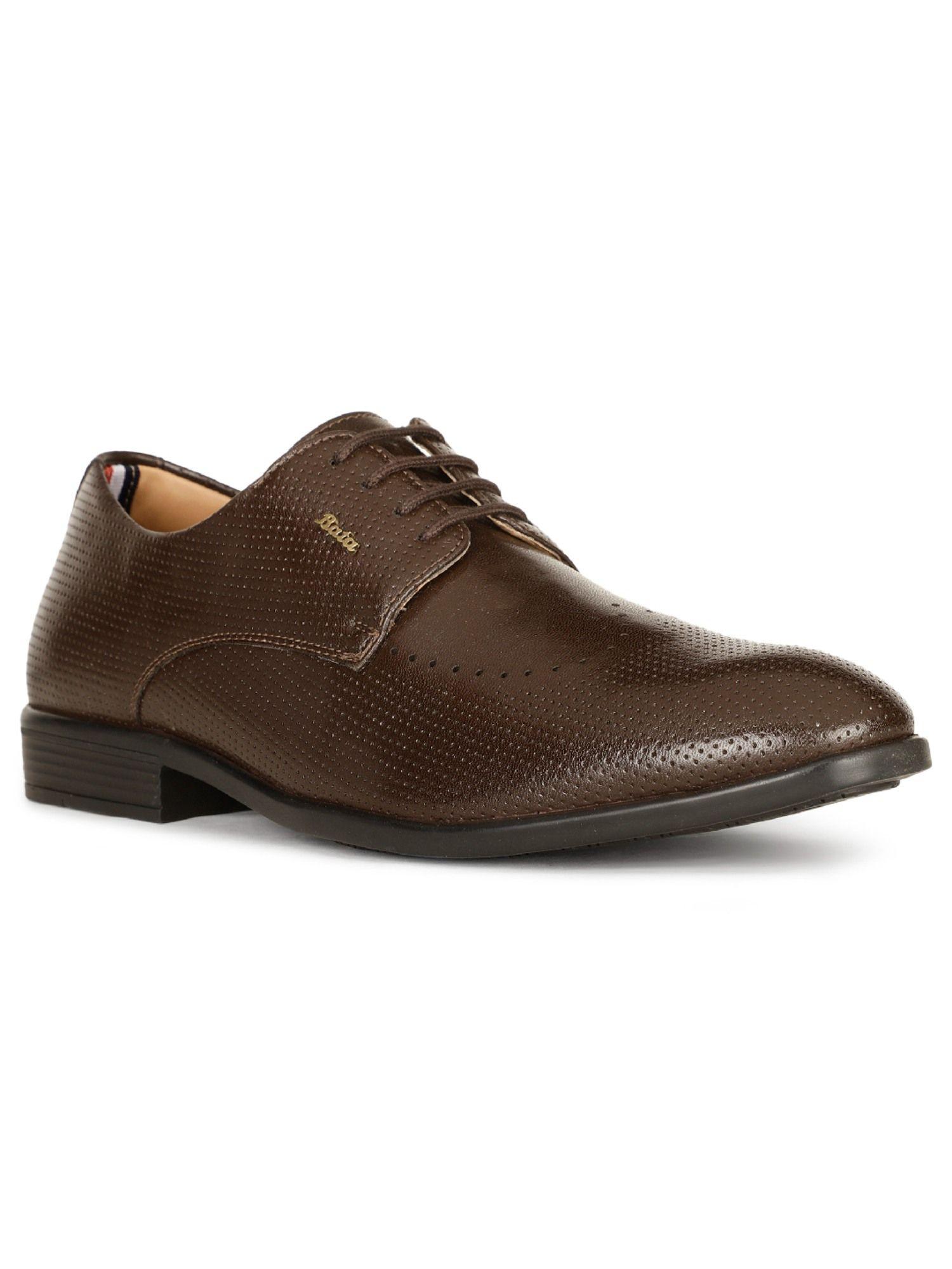men brown lace-ups formal shoes